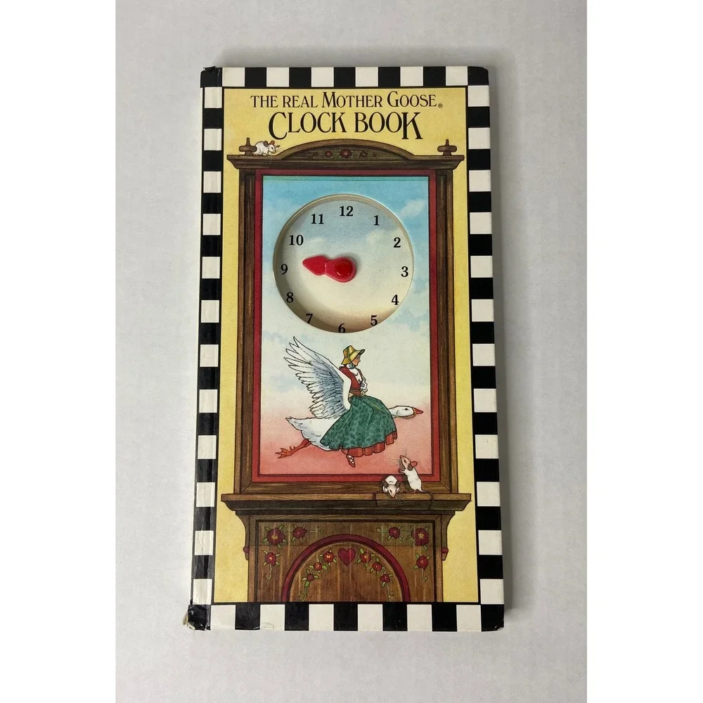 The Real Mother Goose Clock Book Rand McNally 1984 Vintage Kids Learning Toy‎